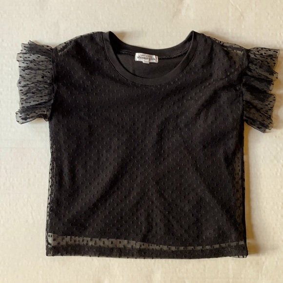 TEN SIXTY SHERMAN GIRLS Black Lace Top Size S - Picture 2 of 10
